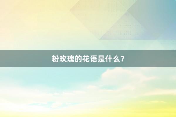 粉玫瑰的花语是什么？
